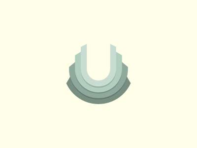 U u letter logo brand mark identity corporate design vector flat grid shadow symmetrical geometrical