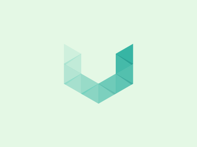U #2 brand corporate design geometrical grid identity letter logo mark shadow symmetrical triangle u vector