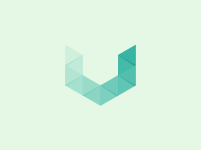 U #2 u letter logo brand mark identity corporate design vector shadow triangle grid symmetrical geometrical