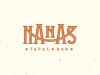 Nanas Tapas bar custom type gif grid handlettering lettering logo logotype restaurant tapas vector vintage