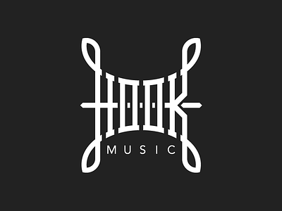 Hook Music II branding custom type grid handlettering hook label lettering logo logotype music slab type
