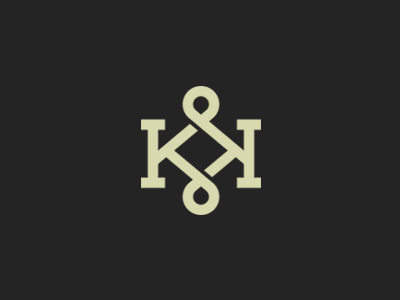 KK Monogram brand custom grid k kk letter logo monogram serifs slab twisted vector