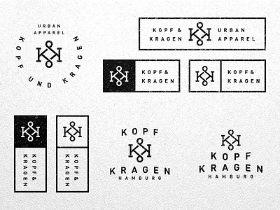 Kopf und Kragen apparel brand fashion grid k kk letter ligature logo monogram typography vector