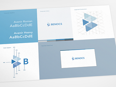 Benocs corporate b branding corporate grid guidelines identity it logo service triangle vector