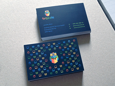 Triskele Biz Cards book cards grid icons kids logo offset owl pattern print vector