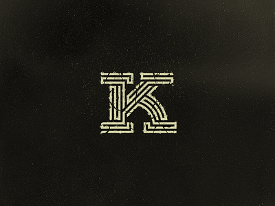 K custom geometrical grain grid handlettering k letter lineart texture type vector vintage