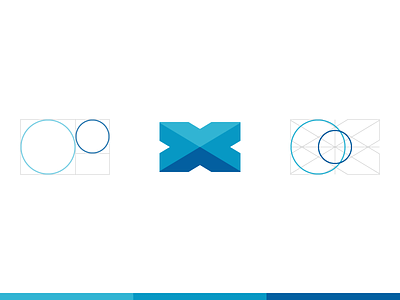 x branding construction fibonacci geometrical golden ratio grid letter logo mark symmetrical vector x