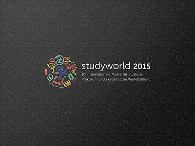 Studyworld branding corporate education exchange exhibition icons illustration logo pattern science study vector
