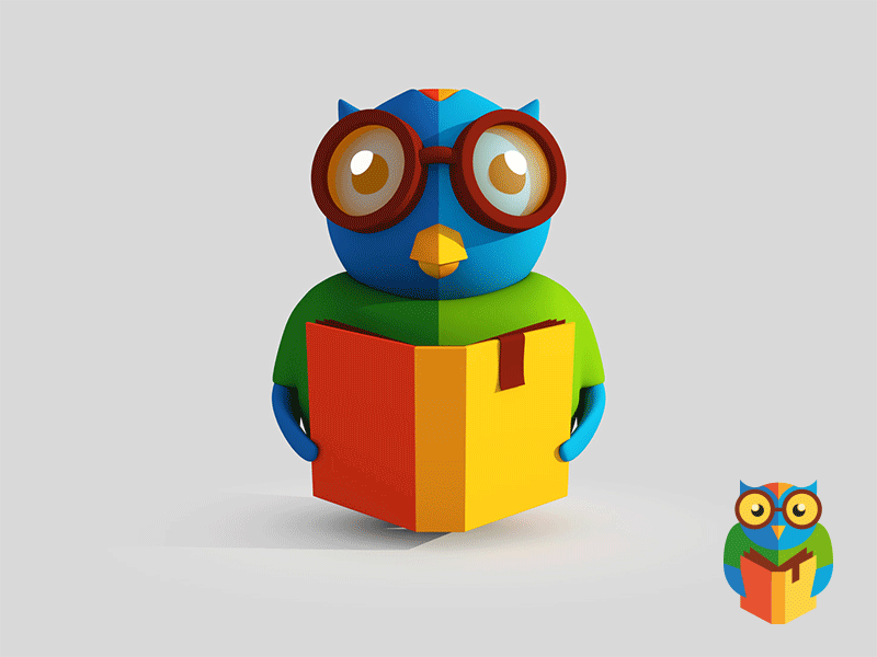 3D Hugo II 3d animation branding concept gif illustration logo owl rendering toy vinyl