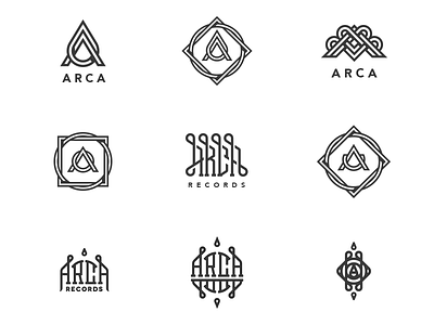 Arca Process collaboration custom type grid handlettering label letter logo monogram music symbol twisted vector