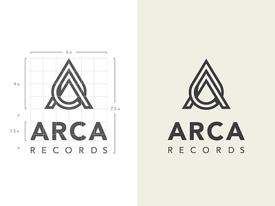 Arca Records brand branding construction grid label letter logo monogram music twisted vector