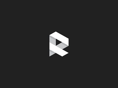 R mark branding geometrical grid letter logo mark r vector