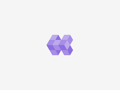 Folded H branding cube cubical folded geometrical h hexagon letter logo mark symmetrical vector