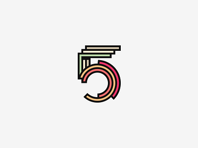 5 5 branding five grid logo number vector
