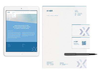 x-ion stationary branding corporate identity it logo mark print stationary vector webdesign website x