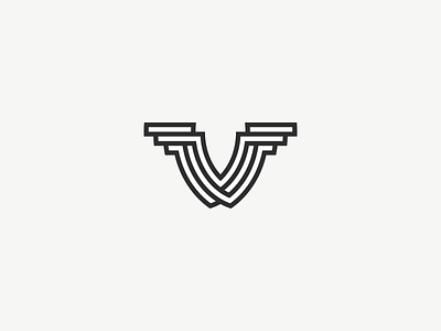 Twisted V branding logo mark monogram symbol twisted v vector