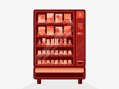 Vending Machine chips chocolate bar fast food flat hot dogs illustration lunch simple soda soda can vending machine