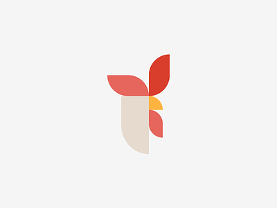 Rooster branding chicken flat icon illustration logo mark minimal rooster rooster head rooster logo simple symbol vector