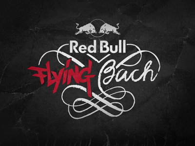Red Bull Flying Bach Logo advertising bach branding breakdance campaign classic corporate design design flying graffiti hiphop johann logo mark red bull redbull sebastian steps