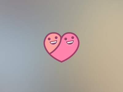 Flirt Community Logo character comic community flirt heart logo love partnership smiley