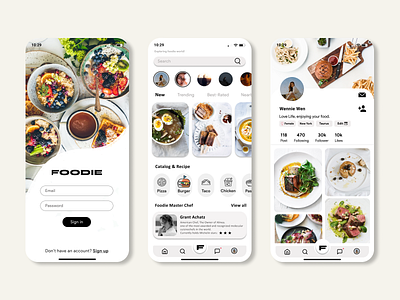 Foodie App app design food mobile ui