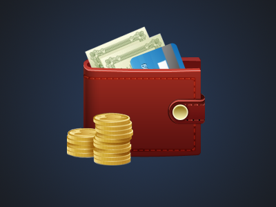 wallet icon money coins credit card