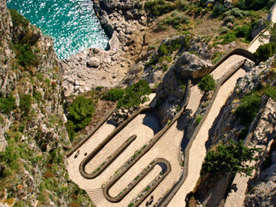 Squarespace curved stone path at Capri, Italy