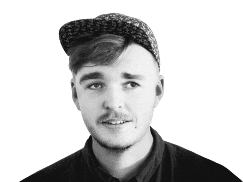 Ruben square bw 2d animation motion graphics profile photoshop after effects