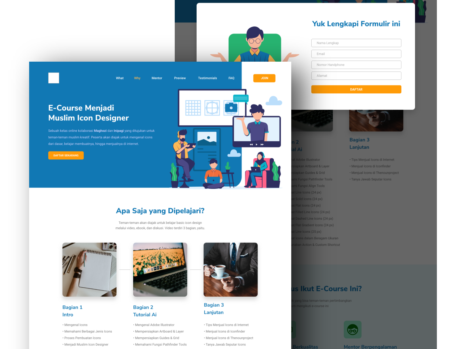 E Course Landing Page by Inipagi Studio on Dribbble