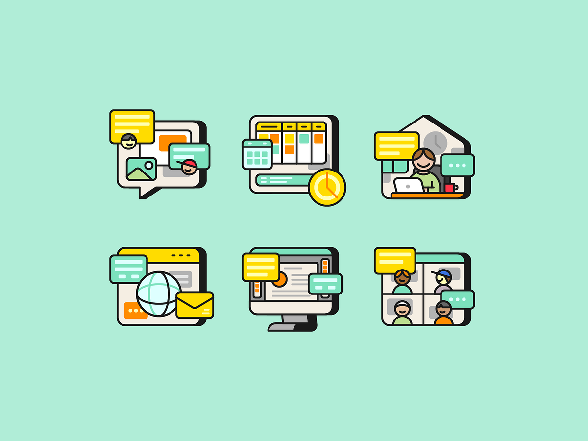 Work from Home Icons by Inipagi Studio on Dribbble