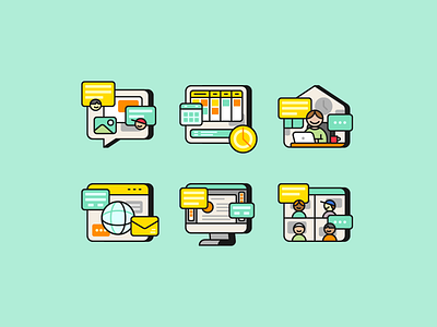 Work from Home Icons icon iconography illustration