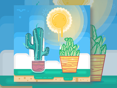 Cactus bold cactus illustration outline vector
