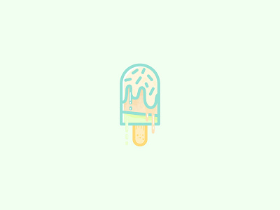 006 Ice Cream Stick bold coloured ice cream icon illustration line outline vector