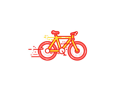 008 Bicycle bicycle bold coloured icon illustration line outline vector