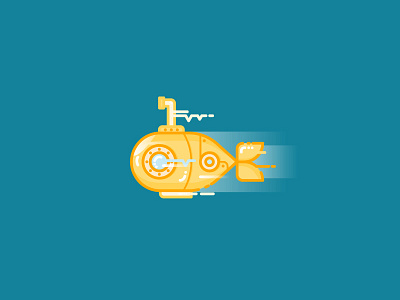 010 Submarine bold coloured icon illustration line outline submarine vector