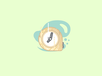 012 Clock bold clock coloured icon illustration line outline thick vector