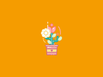 015 Flowers bold coloured flower icon illustration line outline vector