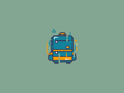 019 Backpack backpack bag bold coloured icon illustration line outline vector