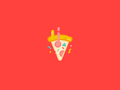 023 Pizza bold coloured icon illustration line outline pizza vector