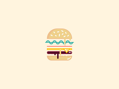 025 Burger bold burger coloured icon illustration line outline vector