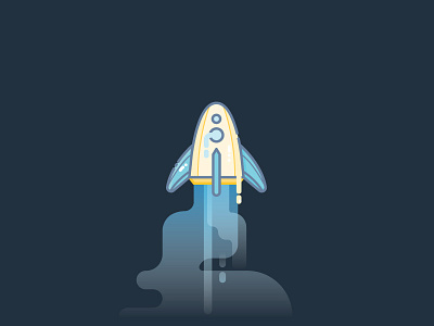 031 Rocket bold coloured icon illustration line outline rocket thick vector
