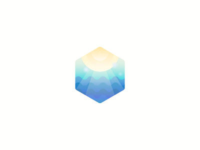 047 Sea & Sun gradient illustration sea simple sun