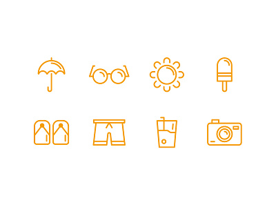 Summer icon iconography line outline summer