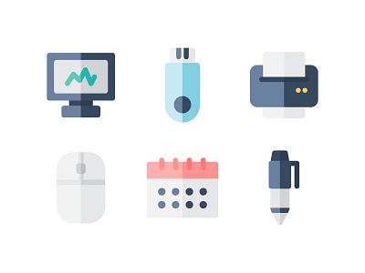 Office Equipment business flat icon iconography office