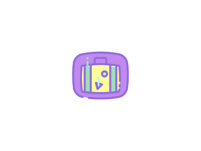 081 Suitcase icon iconography illustration line outline suitcase travel