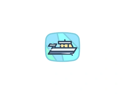 085 Yacht bold cloud icon illustration outline yacht