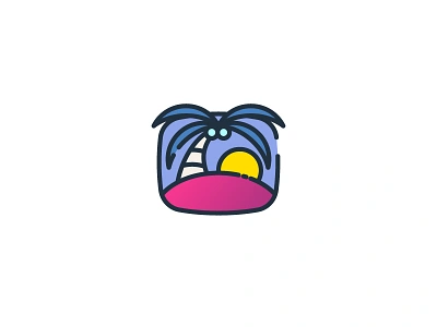 087 Island bold icon iconography island line outline thick ui