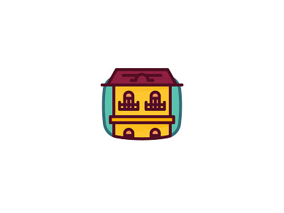 090 Hotel bold hotel icon illustration line thick