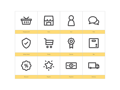 Online Shopping Basic Icons (Line)