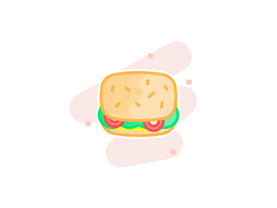 093 Sandwich bold food icon illustration line sandwich thick